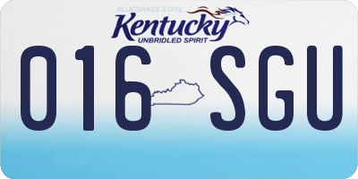 KY license plate 016SGU