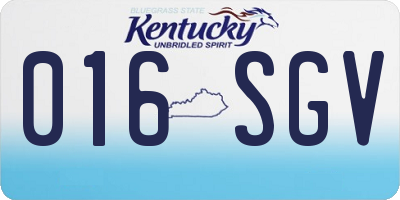 KY license plate 016SGV