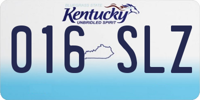 KY license plate 016SLZ