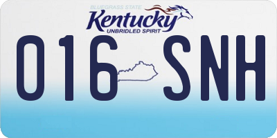 KY license plate 016SNH