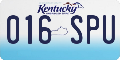 KY license plate 016SPU