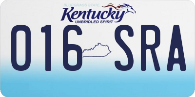 KY license plate 016SRA