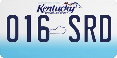 KY license plate 016SRD