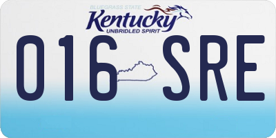 KY license plate 016SRE