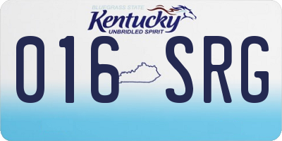 KY license plate 016SRG