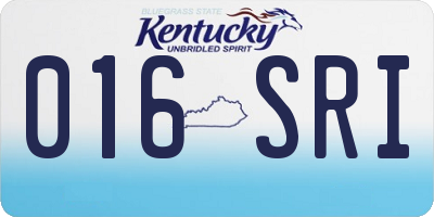 KY license plate 016SRI