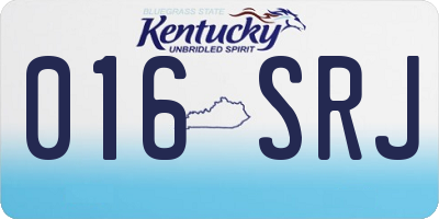 KY license plate 016SRJ