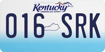 KY license plate 016SRK