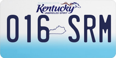 KY license plate 016SRM
