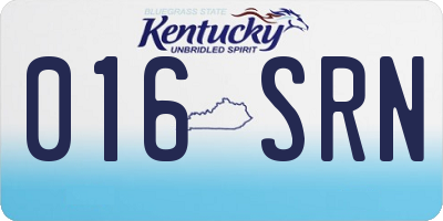 KY license plate 016SRN