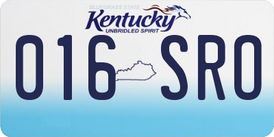 KY license plate 016SRO