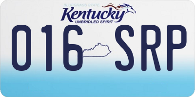 KY license plate 016SRP