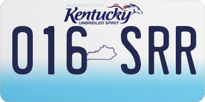 KY license plate 016SRR