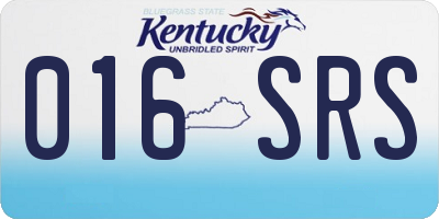 KY license plate 016SRS