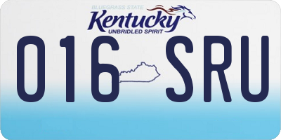 KY license plate 016SRU