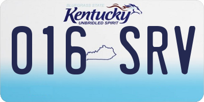 KY license plate 016SRV