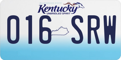 KY license plate 016SRW