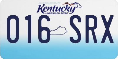 KY license plate 016SRX
