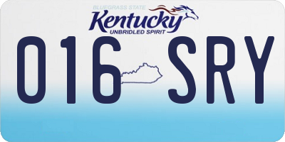 KY license plate 016SRY