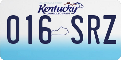 KY license plate 016SRZ