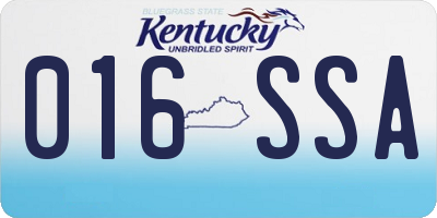 KY license plate 016SSA