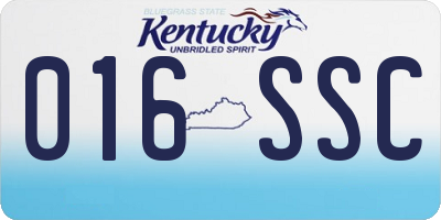 KY license plate 016SSC