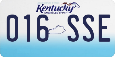 KY license plate 016SSE