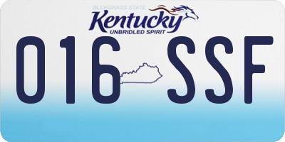 KY license plate 016SSF