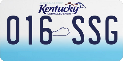 KY license plate 016SSG