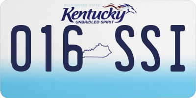 KY license plate 016SSI