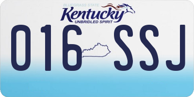 KY license plate 016SSJ
