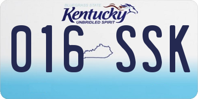 KY license plate 016SSK