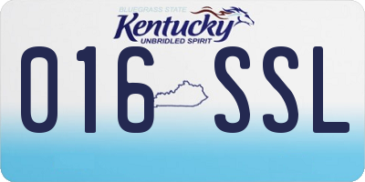 KY license plate 016SSL