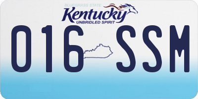 KY license plate 016SSM