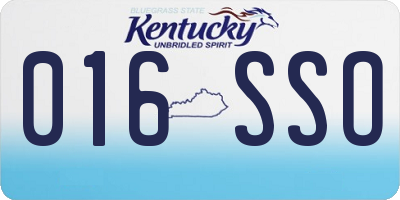 KY license plate 016SSO
