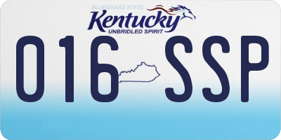 KY license plate 016SSP