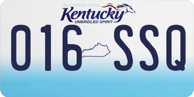 KY license plate 016SSQ