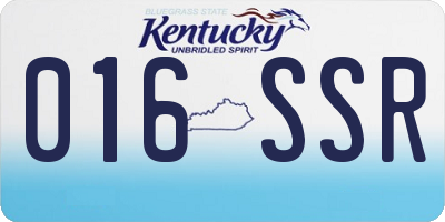 KY license plate 016SSR