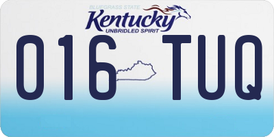KY license plate 016TUQ