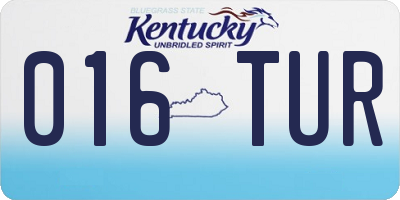KY license plate 016TUR