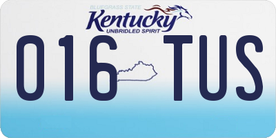 KY license plate 016TUS
