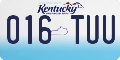 KY license plate 016TUU