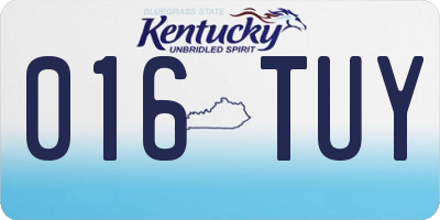 KY license plate 016TUY