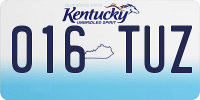 KY license plate 016TUZ