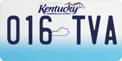 KY license plate 016TVA