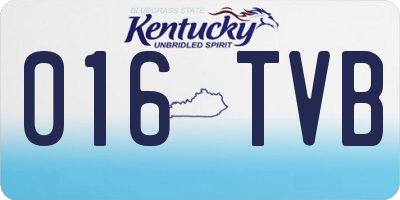 KY license plate 016TVB