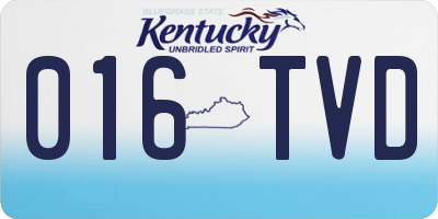 KY license plate 016TVD