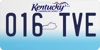 KY license plate 016TVE