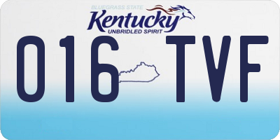 KY license plate 016TVF