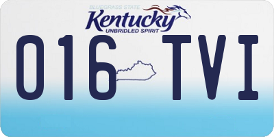KY license plate 016TVI